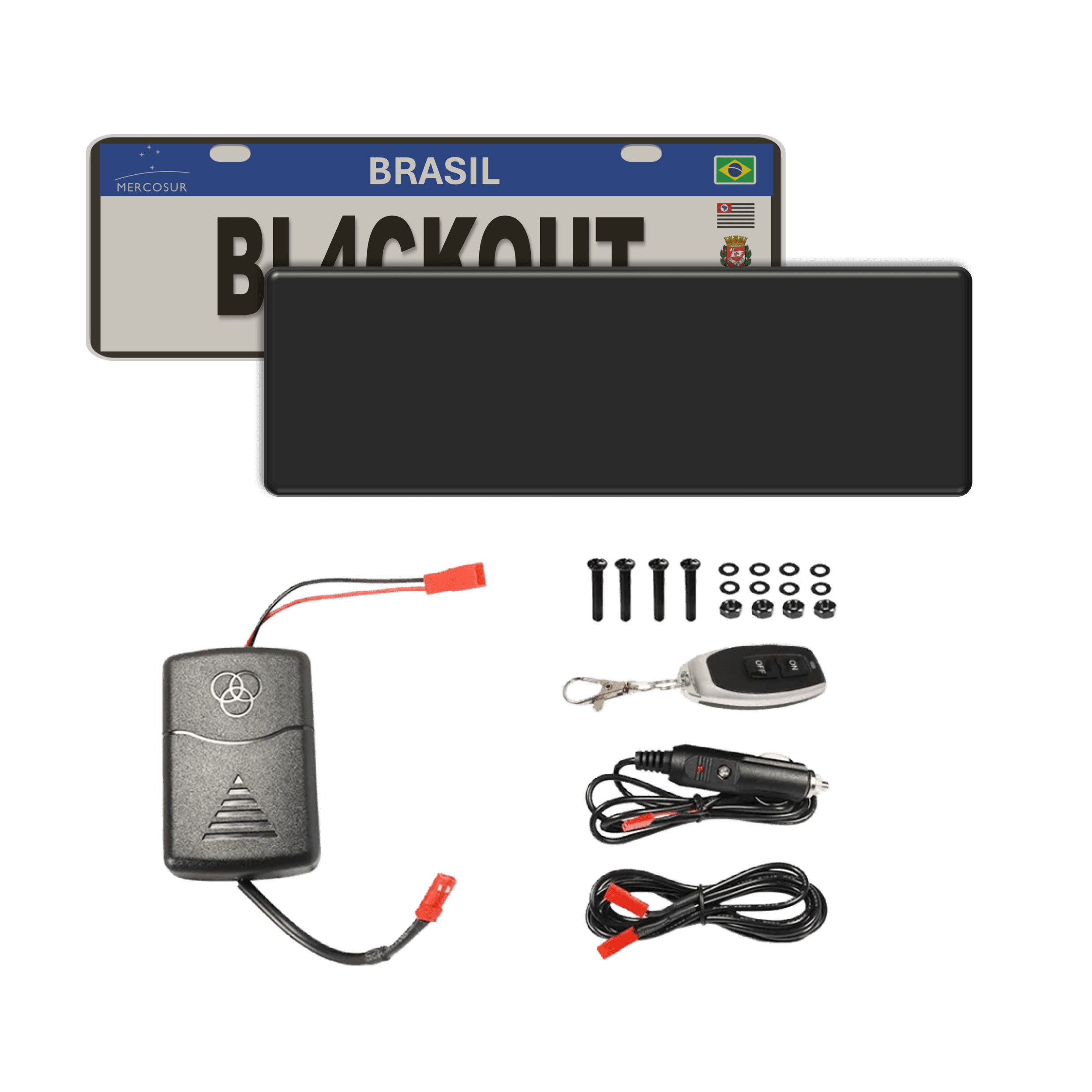 Blackout Capa de Placa - Mercosul Carro (40.5x13cm)